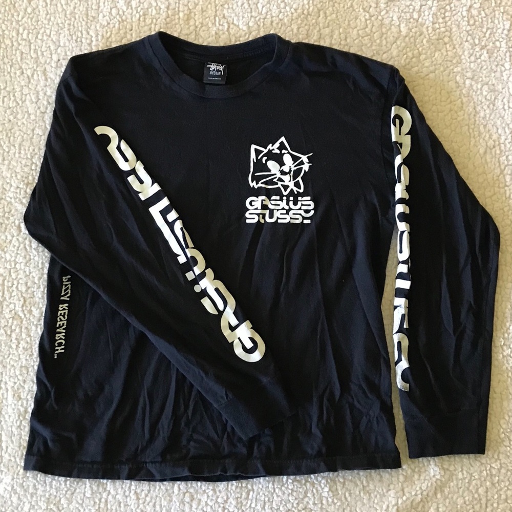 Long Sleeve Black Stussy Shirt